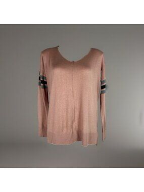 Hippie Rose Pullover Sweater Top Women’s Medium Knit Long Sleeve V Neck Sporty